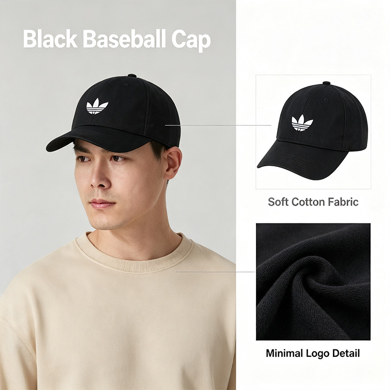 Outdoor Sport Logo - Gorra de béisbol negra Adidas de